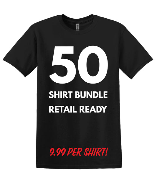 50 T-SHIRT BUNDLE | RETAIL READY